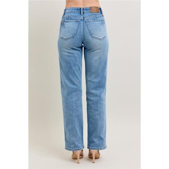 Judy Blue Full Size Tummy Control Vintage Wash Straight Jeans Plus Size - Picture 3 of 10